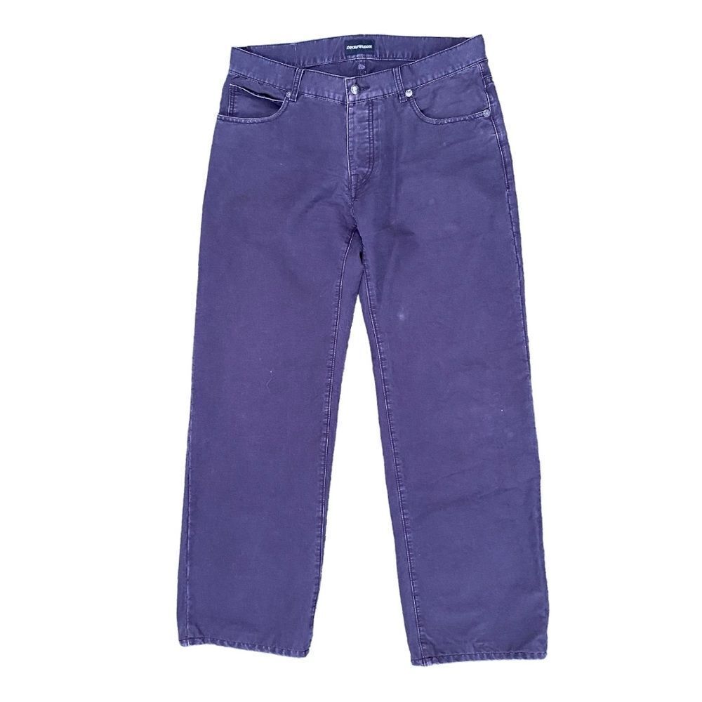 🟣 Emporio Armani Men’s Purple Denim Jeans Sz 34 | Italian Designer Straight Fit